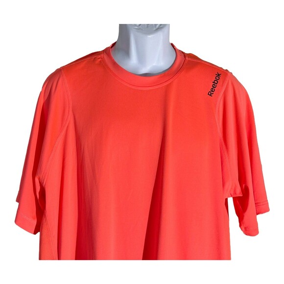 REEBOK Men's Short Sleeve Active Pull-Over Workout Shirt Red XL - Picture 2 of 6